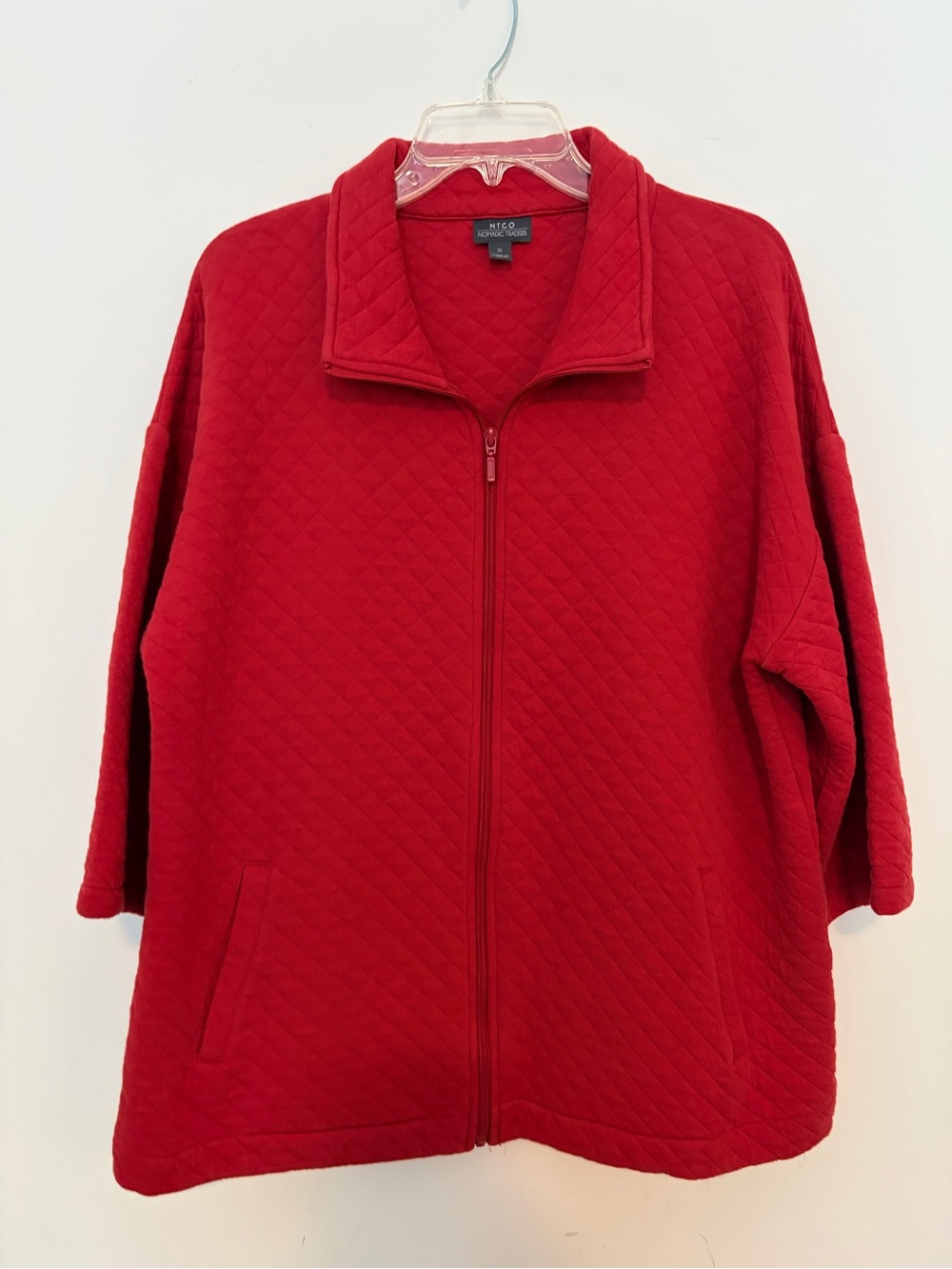Nomadic Traders Red Quilted Zip Front Jacket